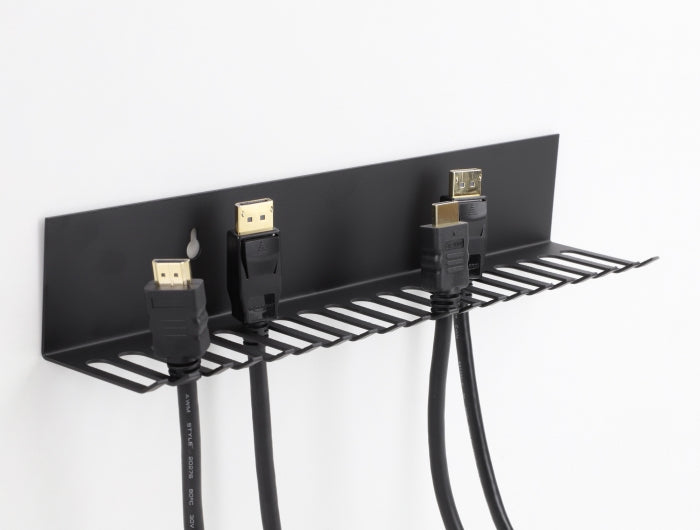 DeLOCK Kabelhalter, 19 Ringe, 318×65×55 mm, Ø bis 8 mm – Schwarz
