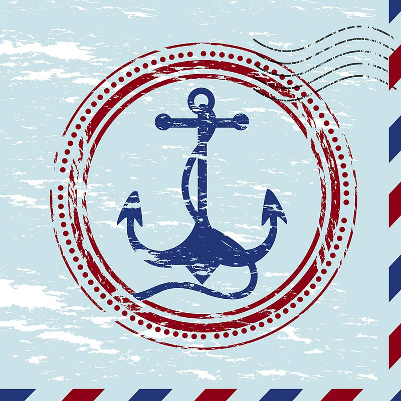Paper + Design Servietten Anchor – blau – 33 × 33 cm, 3-lagig – 20 Stück