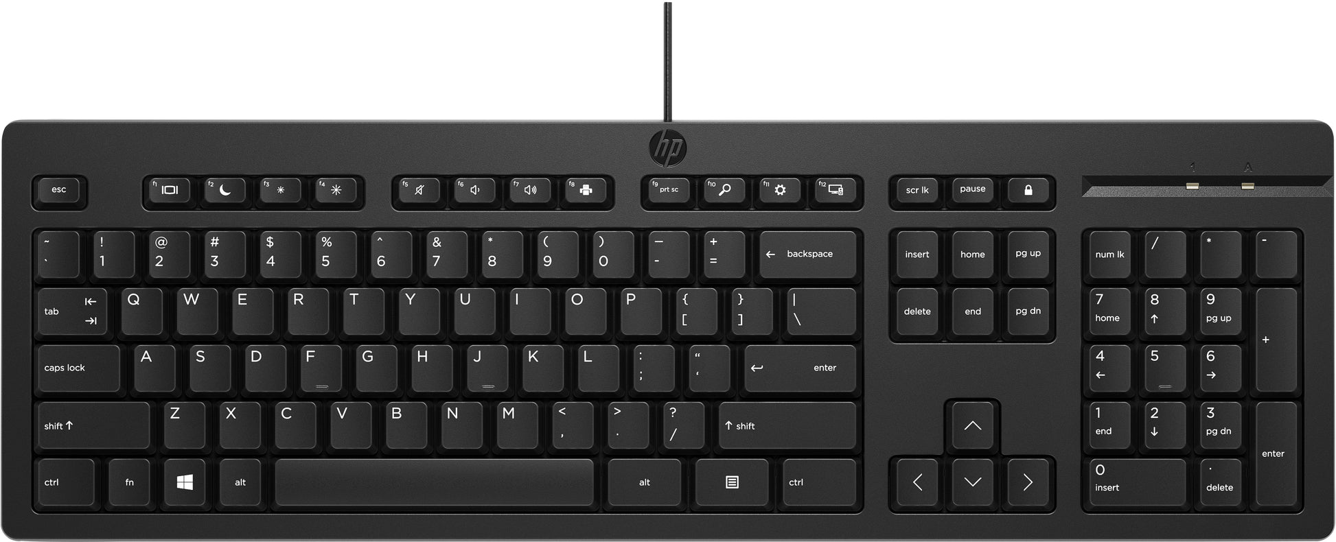 HP 125 – Tastatur – Membran – kabelgebunden, USB – QWERTY (US-INT) – Schwarz