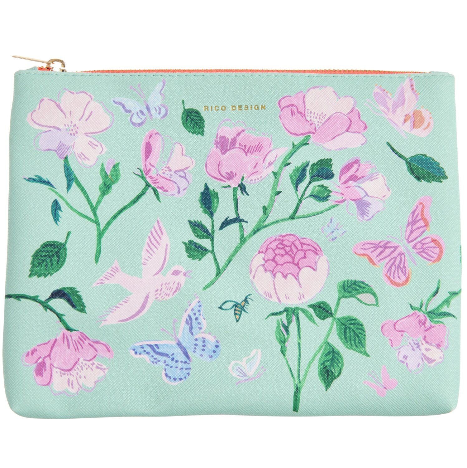 Rico Design La Vie en Rose – Schlamperetui, rosa, Polyester, 15 × 20 × 1,6 cm