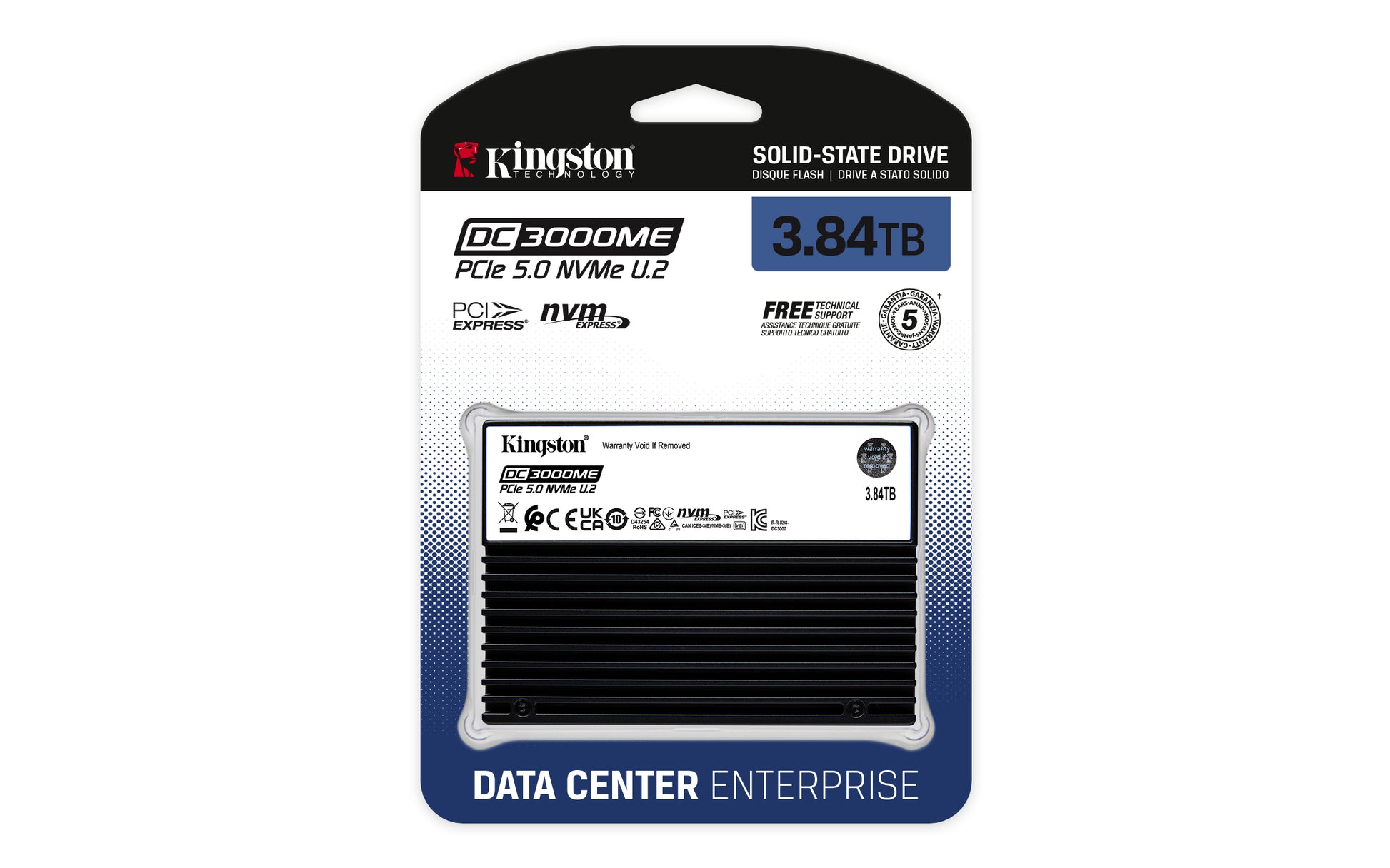 Kingston SSD – DC3000ME, 3,84 TB, U.2 PCIe 5.0 NVMe