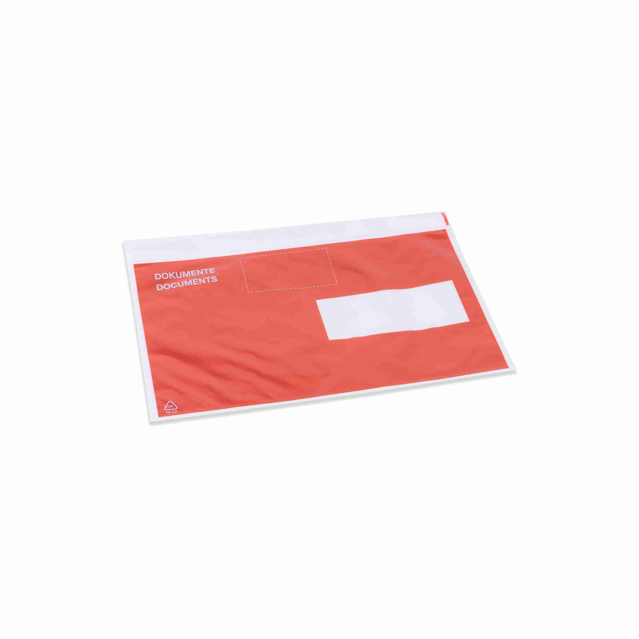 Model Dokumententasche – C5, Fenster rechts, Folie, rot – 1 Palette (72'000 Stk.)