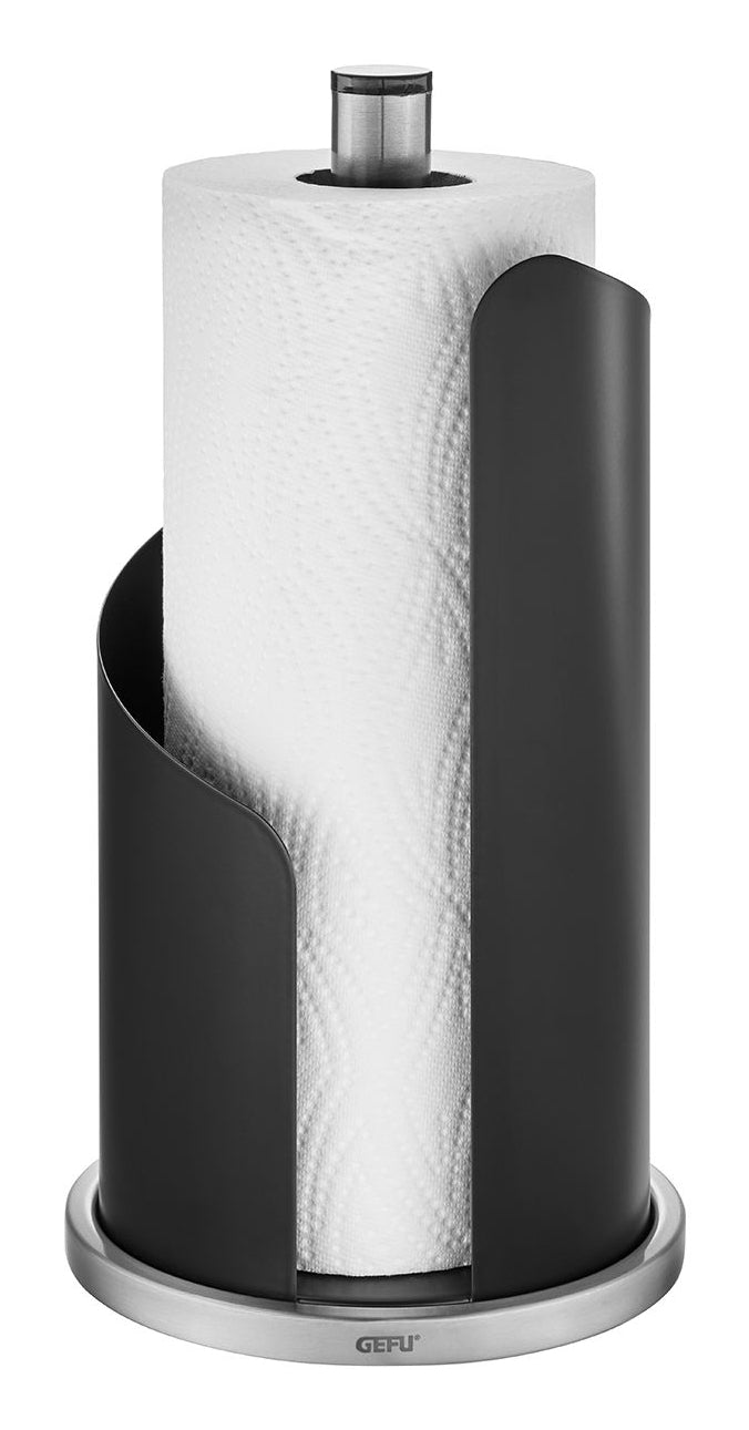 GEFU Küchenrollenhalter Edelstahl, 13 × 13 × 30 cm, schwarz