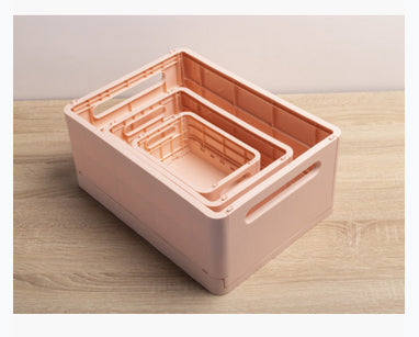 Exacompta Skandi Aufbewahrungsbox A4+ – klappbar, stapelbar, 375 × 40 × 275 mm, hellrosa, Kunststoff
