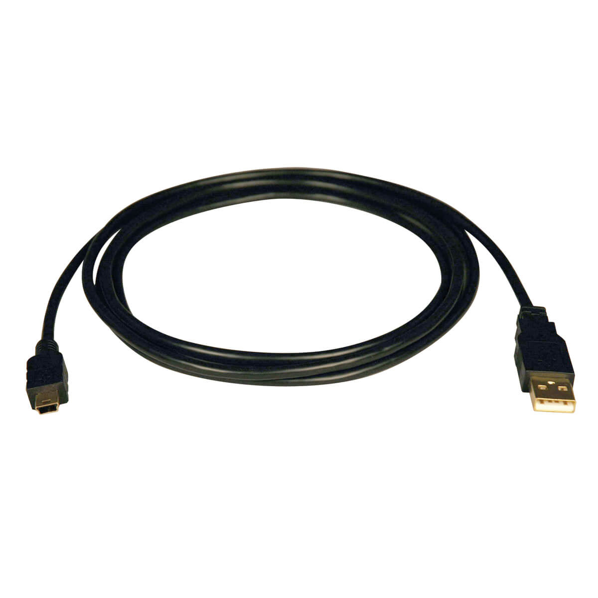 Tripp Lite USB-A auf Mini-USB-B Kabel – USB 2.0 (480 Mbit/s) – 0,91 m – Goldstecker – Schwarz