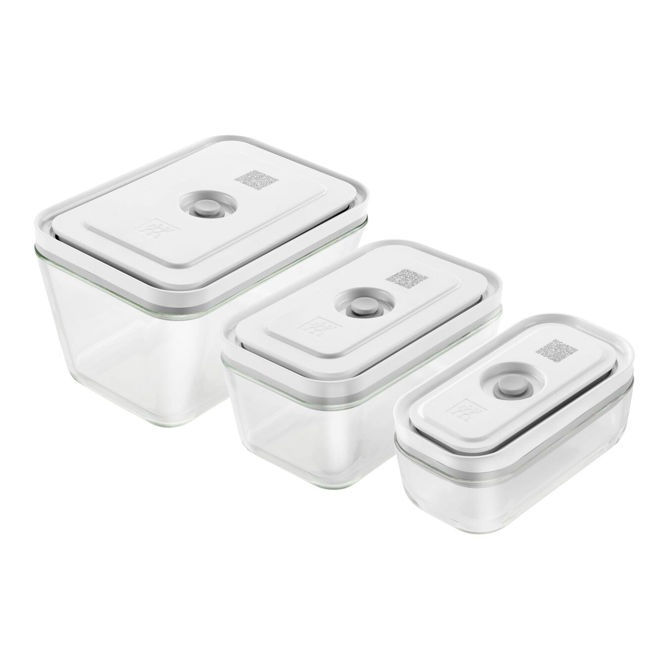 ZWILLING Vakuumbox Glas Fresh & Save – 350 ml, 750 ml, 1,6 l, für Vakuumierer, 3 Stk., Glas, Transparent