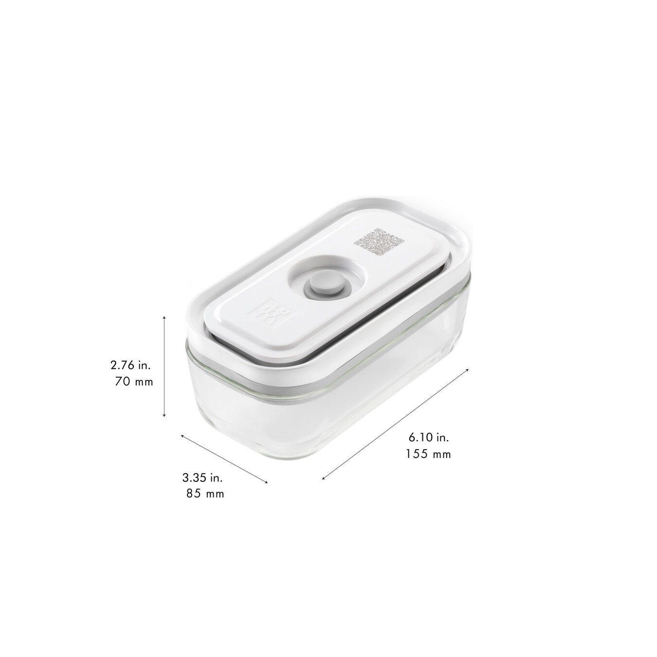 ZWILLING Vakuumbox Glas Fresh & Save – 350 ml, 750 ml, 1,6 l, für Vakuumierer, 3 Stk., Glas, Transparent