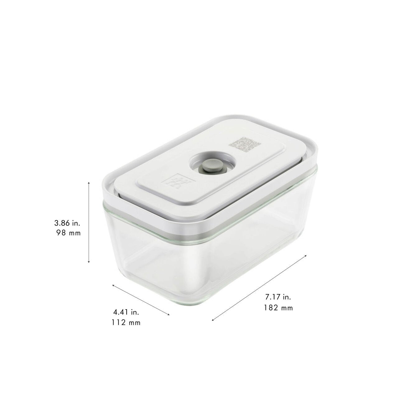 ZWILLING Vakuumbox M – 11,2 × 18,2 × 9,8 cm, 900 ml – für Vakuumierer, Glas, Grau
