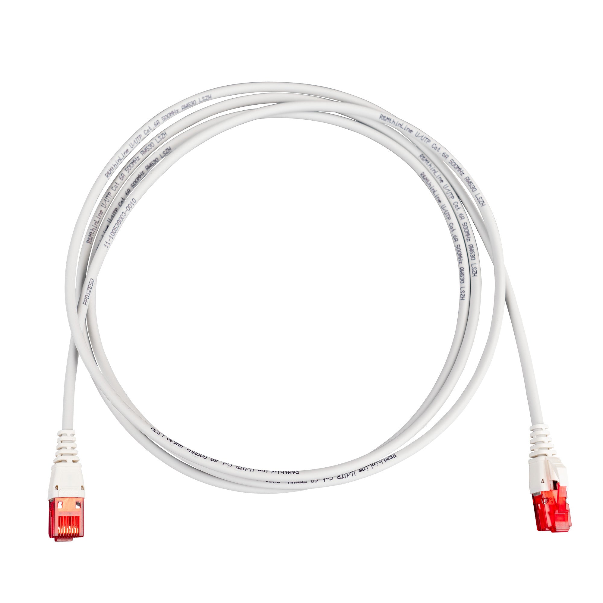 R&M Thin-Line Patchkabel – Cat6A U/UTP, 10 m, Grau, LSZH, RJ-45