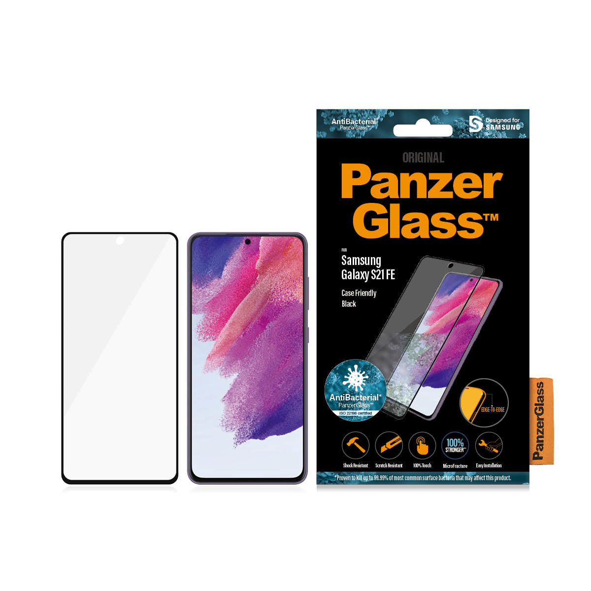 PanzerGlass Displayschutzglas – für Samsung Galaxy S21 FE, Hartglas, Transparent – 1er-Pack