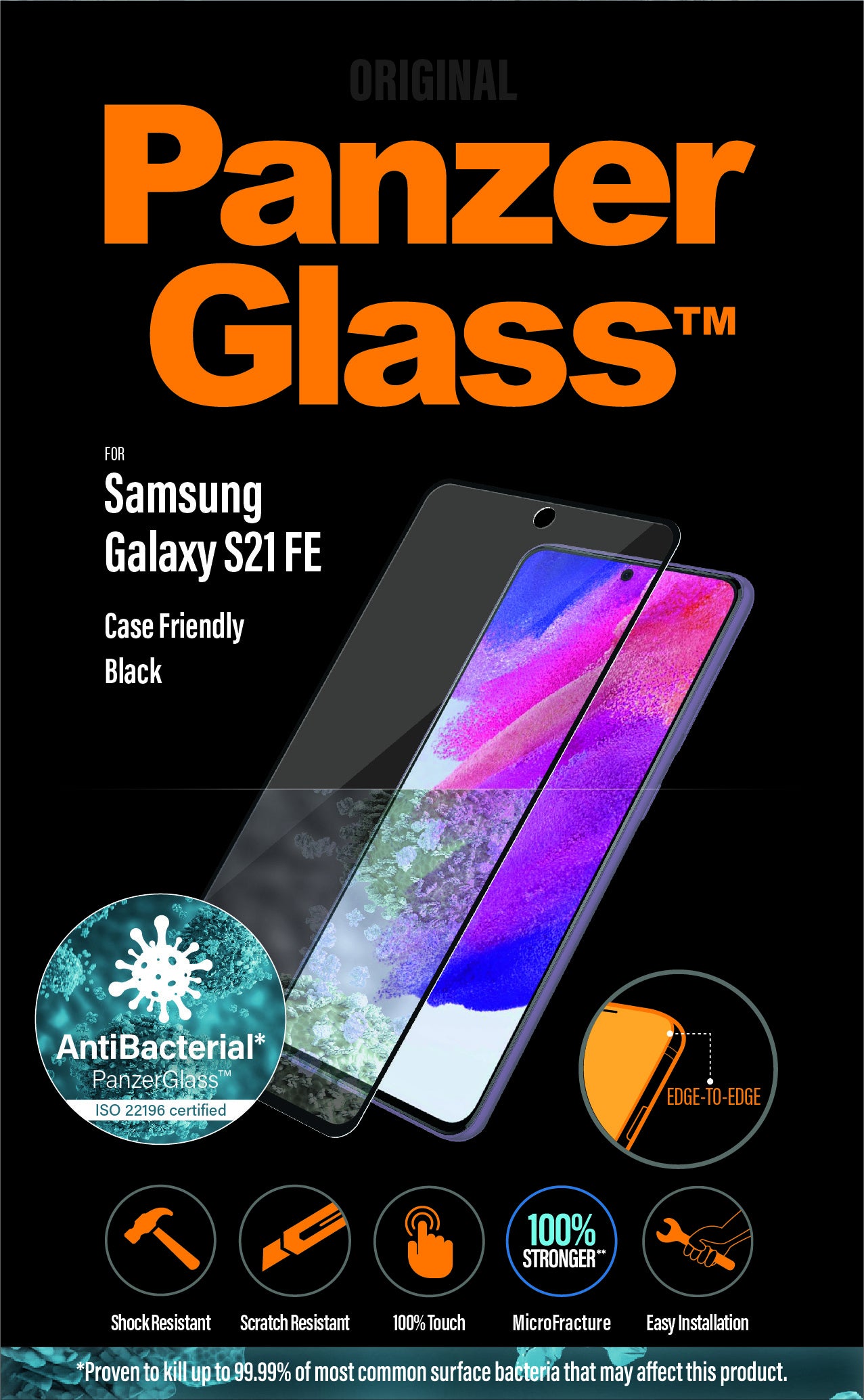 PanzerGlass Displayschutzglas – für Samsung Galaxy S21 FE, Hartglas, Transparent – 1er-Pack