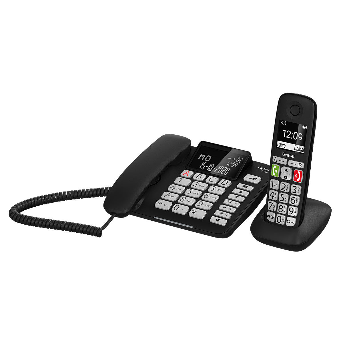 Gigaset DL780 Plus – DECT-Telefon, Seniorentelefon, Freisprecheinrichtung, 99 Einträge, Schwarz