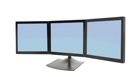 Ergotron DS100 – Monitorhalterung, 3 Monitore, Tischklemme, bis 21", horizontal, schwarz