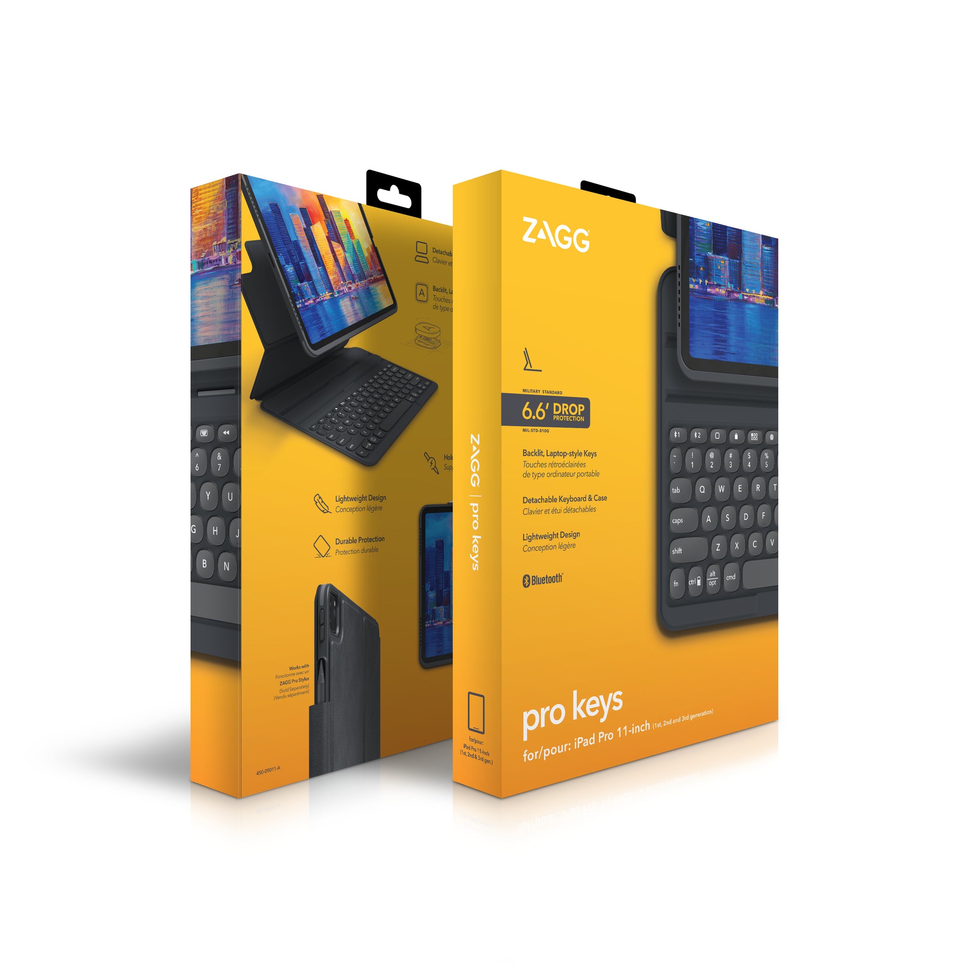 Zagg Keys Pro (französisches Layout) Tastatur – für Apple iPad 11", anthrazit