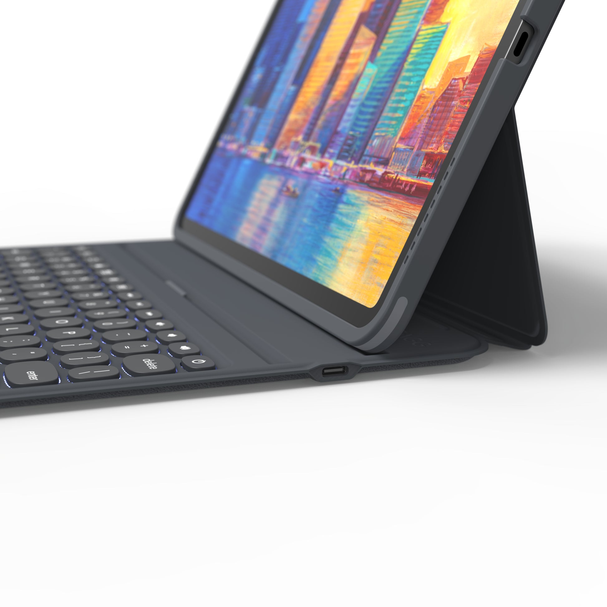 Zagg Keys Pro (französisches Layout) Tastatur – für Apple iPad 11", anthrazit