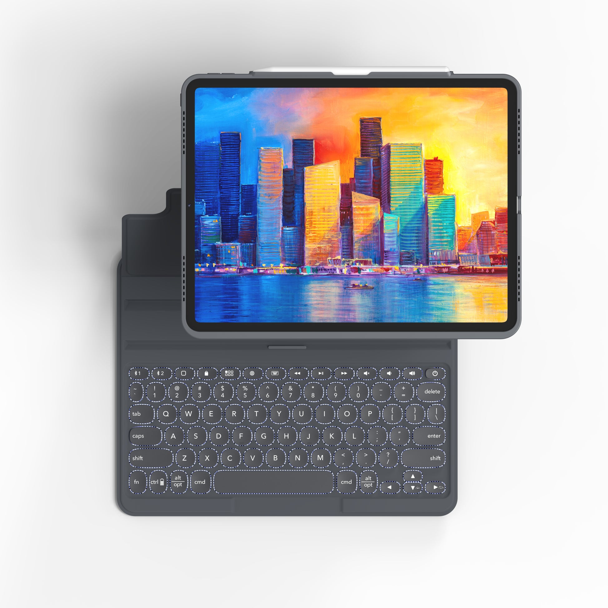 Zagg Keys Pro (französisches Layout) Tastatur – für Apple iPad 11", anthrazit