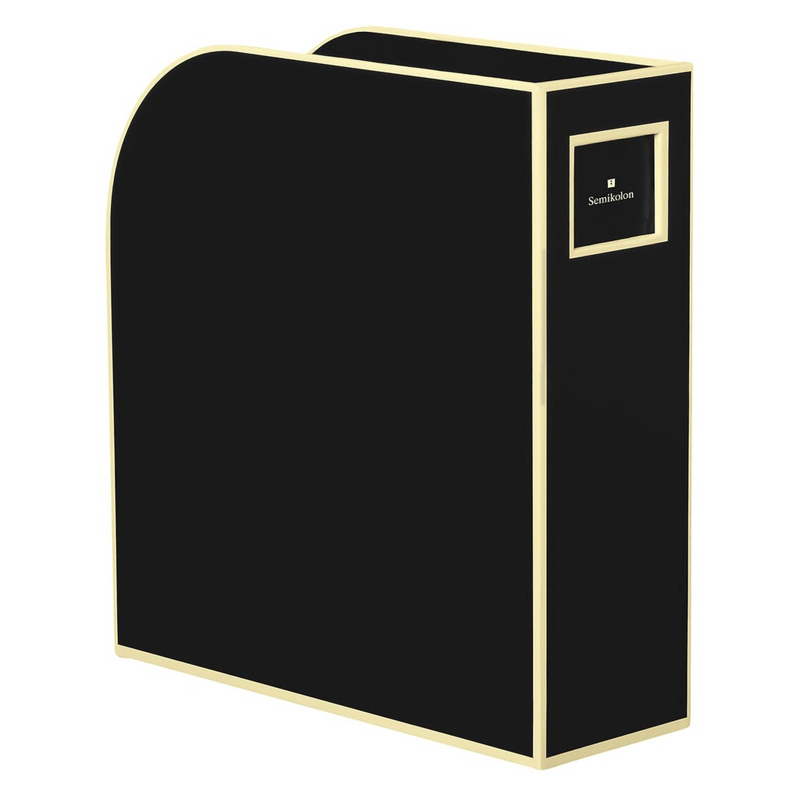Semikolon Stehsammler – für A4, schwarz, Karton, B 105 × H 310 × T 260 mm