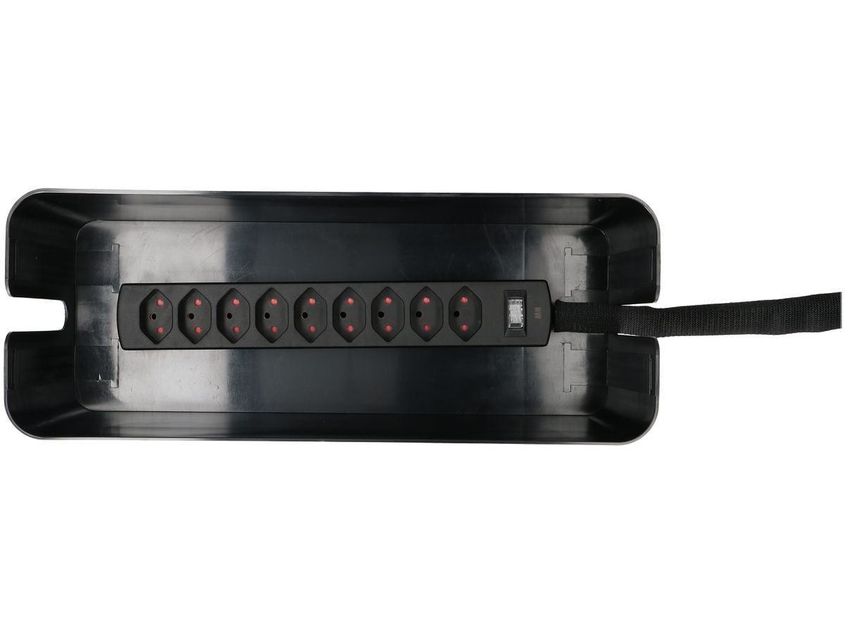 Max Hauri AG Max Hauri Cable Home 163996 Kabelbox mit Steckerleiste – 9 AC-Ausgänge, 2 m Kabel, Ein-/Ausschalter
