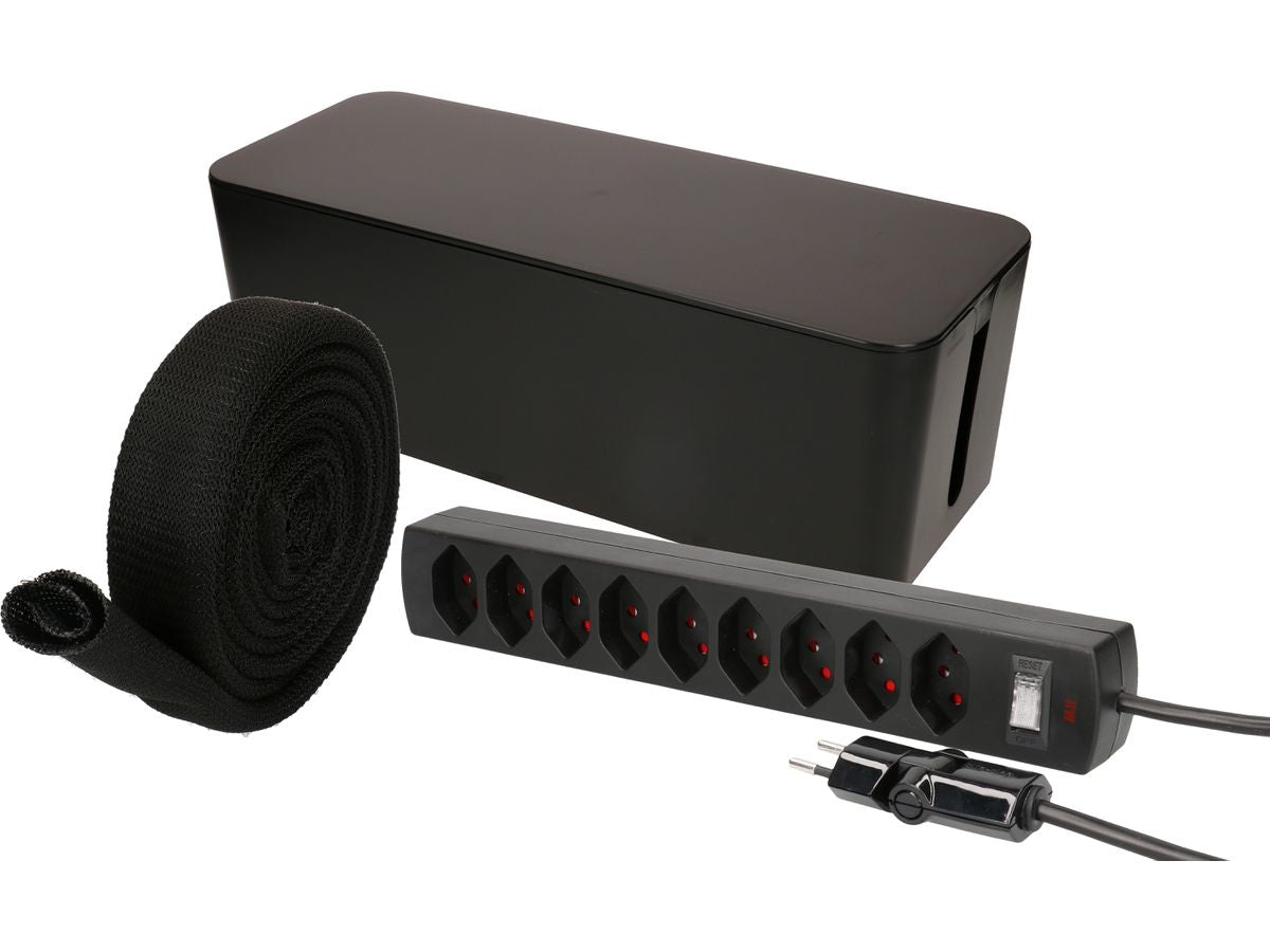 Max Hauri AG Max Hauri Cable Home 163996 Kabelbox mit Steckerleiste – 9 AC-Ausgänge, 2 m Kabel, Ein-/Ausschalter