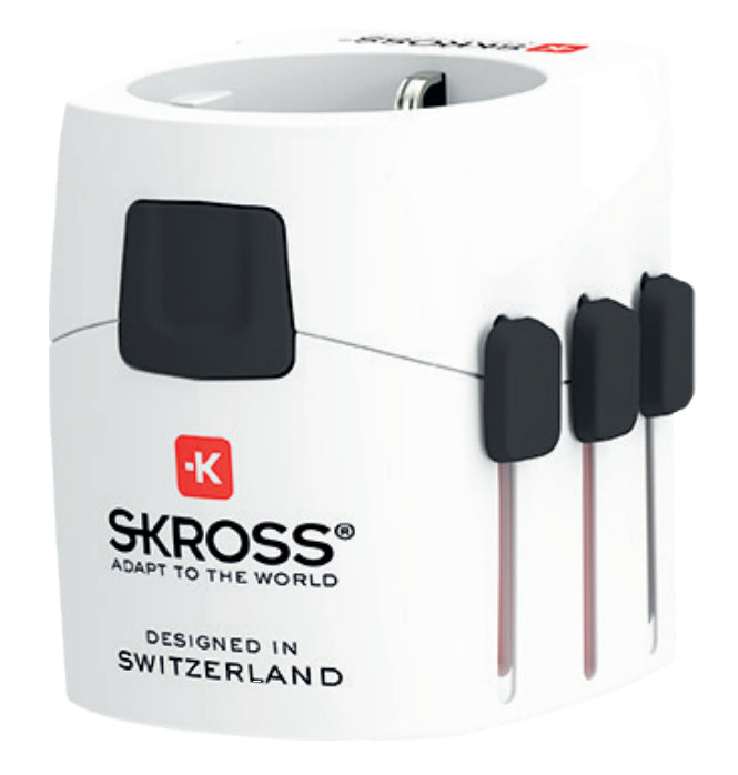 Skross Reiseadapter – Vereinigtes Königreich zu USA, geerdet, 100–250 V, 6,3 A, 1575 W – weiss