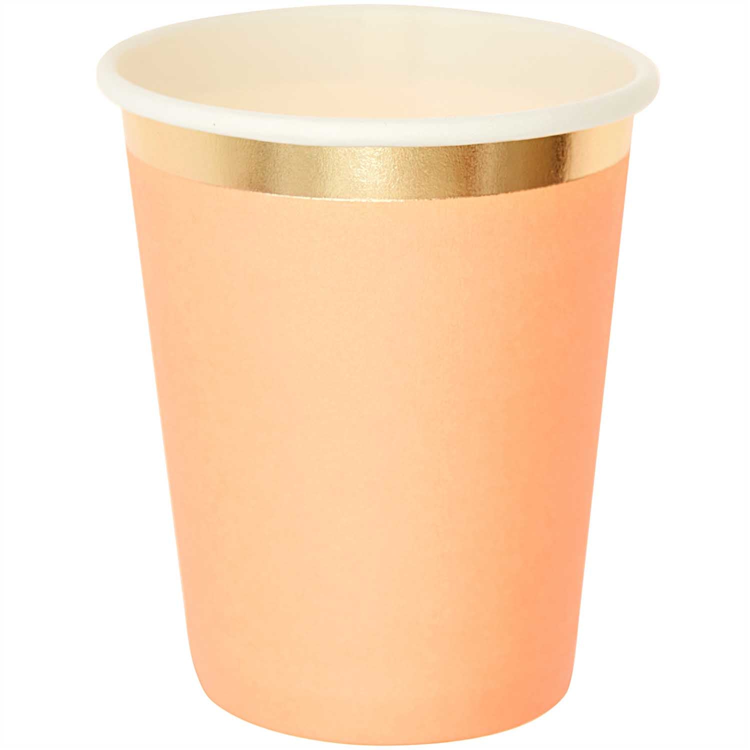 Rico Design Trinkbecher, Papier – 2,5 dl, Aprikose/Gold – 10 Stk.