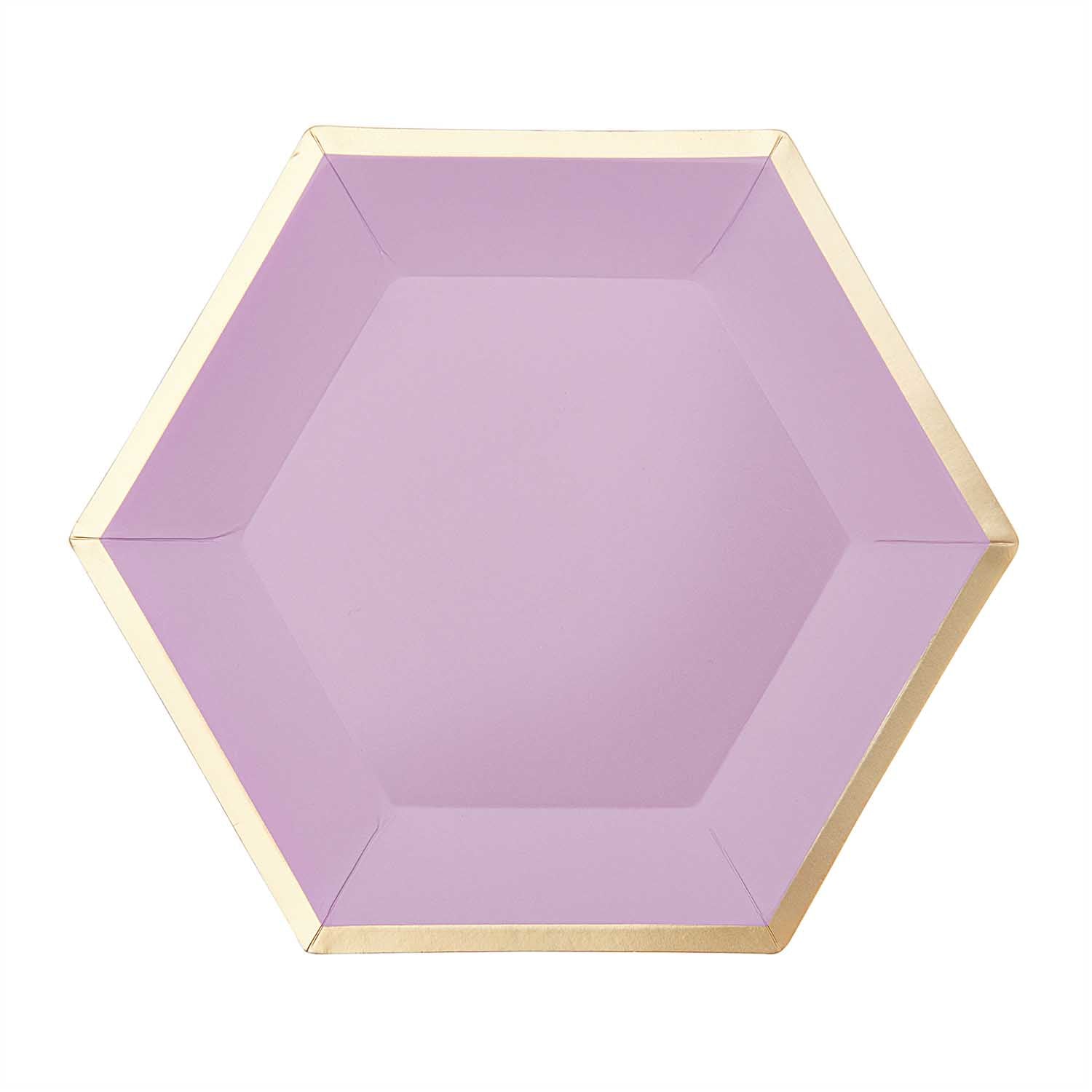 Rico Design Teller, Papier/Karton, sechseckig – 16 × 13,5 cm, Gold/Violett – 10 Stk.
