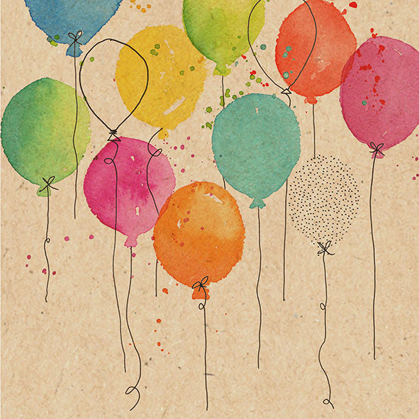 Braun + Company Servietten Ballon Party – mehrfarbig – 33 × 33 cm, 3-lagig – 20 Stück