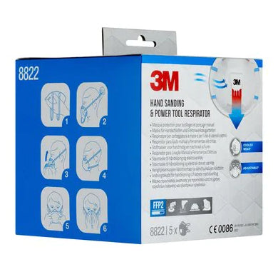 3M Atemschutzmaske FFP2 Cool Flow 8822 – mit Ventil – Einheitsgrösse – weiss – 5 Stk.