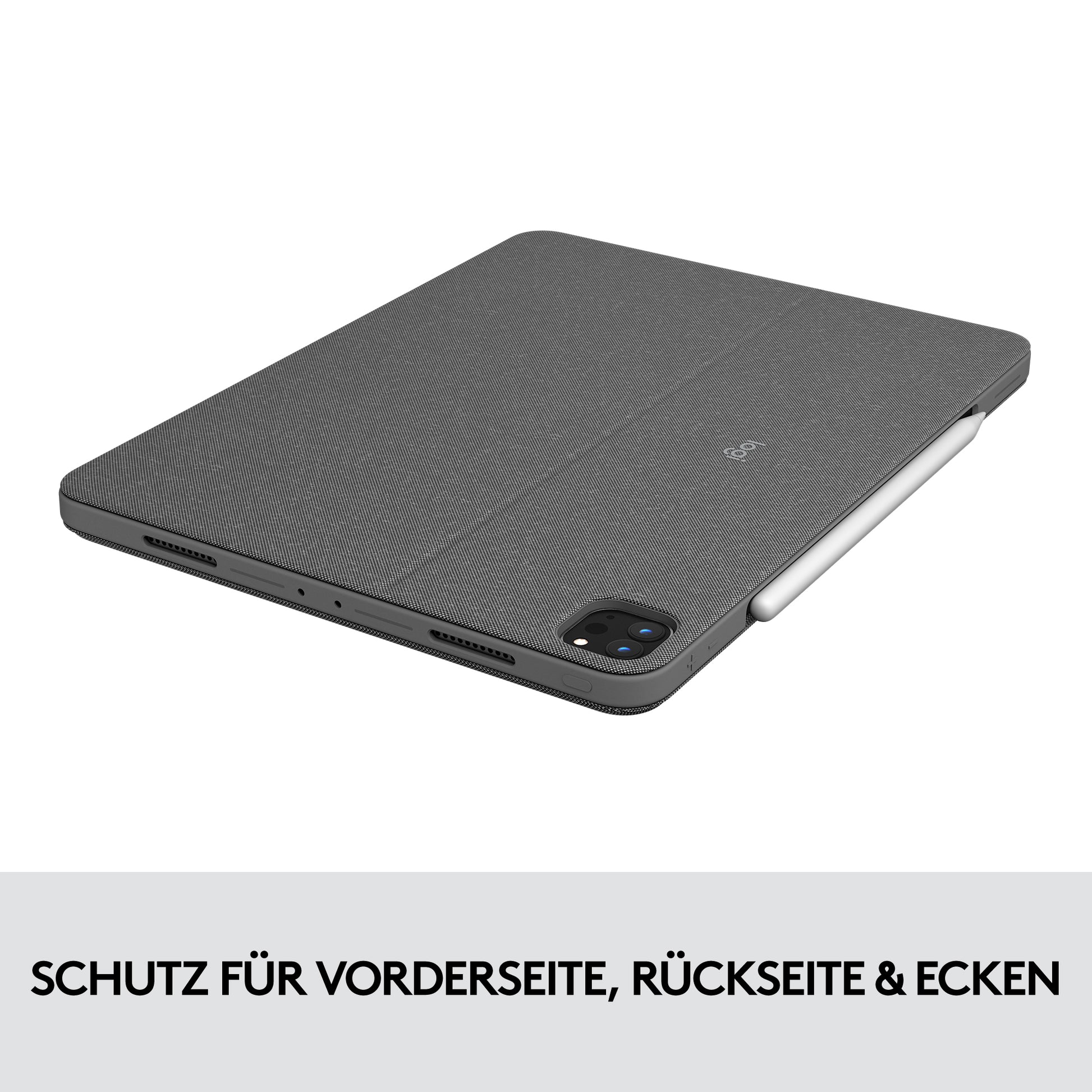 Logitech Combo Touch – Tastatur, UK-Layout (EN), mit Touchpad, Grau – für iPad Pro 11"
