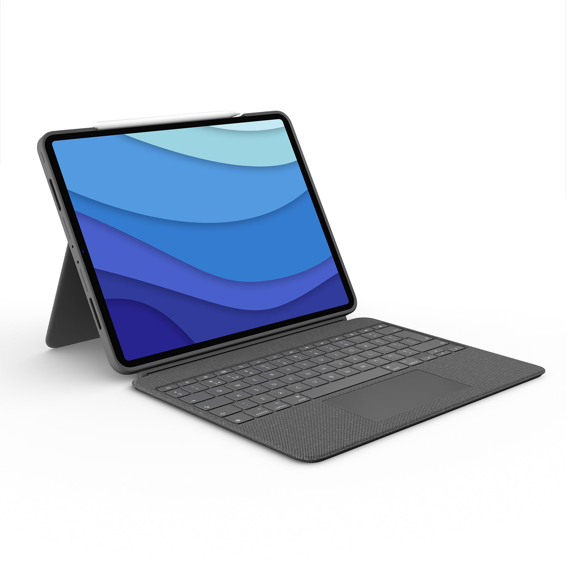 Logitech Combo Touch – Tastatur, CH-Layout (DE-CH), mit Touchpad, Grau – für iPad Pro 12,9" (5. Gen)