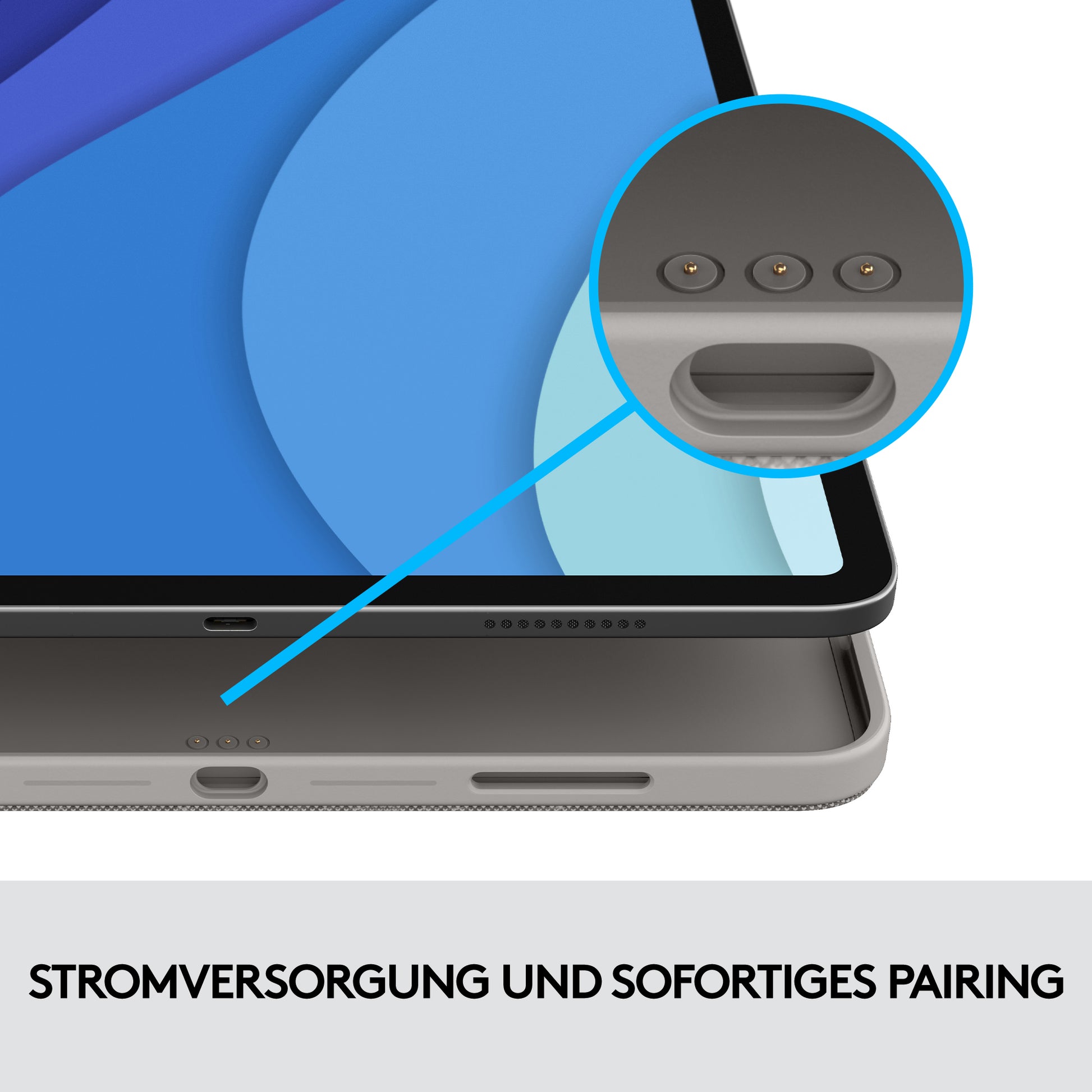 Logitech Combo Touch – Tastatur, FR-Layout (FR), mit Touchpad, Grau – für iPad Pro 12,9" (5. Generation)
