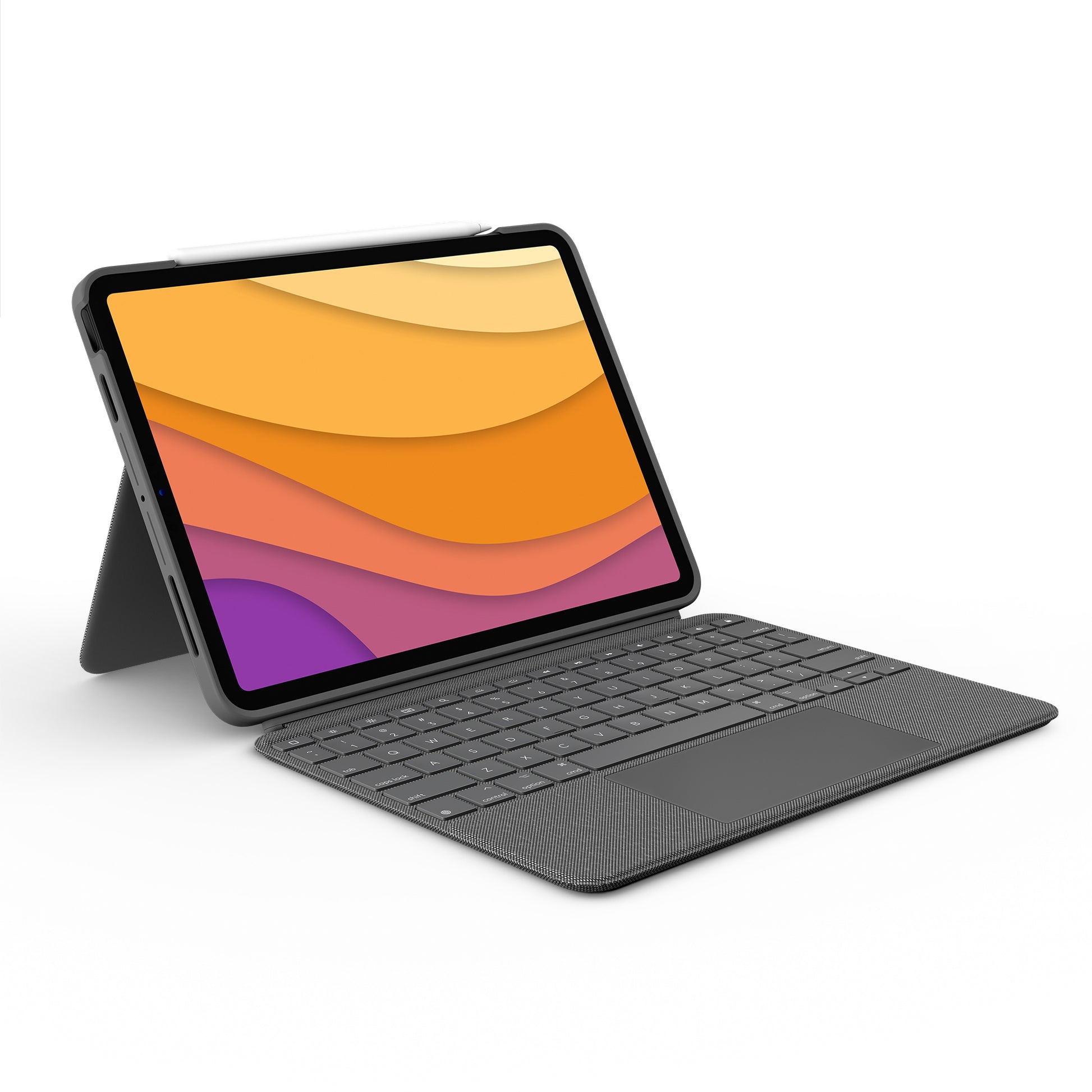 Logitech Combo Touch – Tastatur, UK-Layout (EN), mit Touchpad, Grau – für iPad Air (4. Generation)