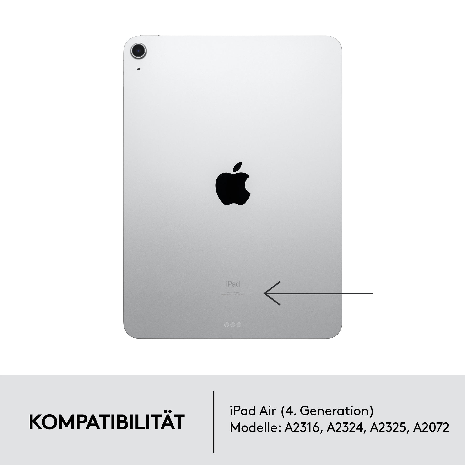 Logitech Combo Touch – Tastatur, UK-Layout (EN), mit Touchpad, Grau – für iPad Air (4. Generation)
