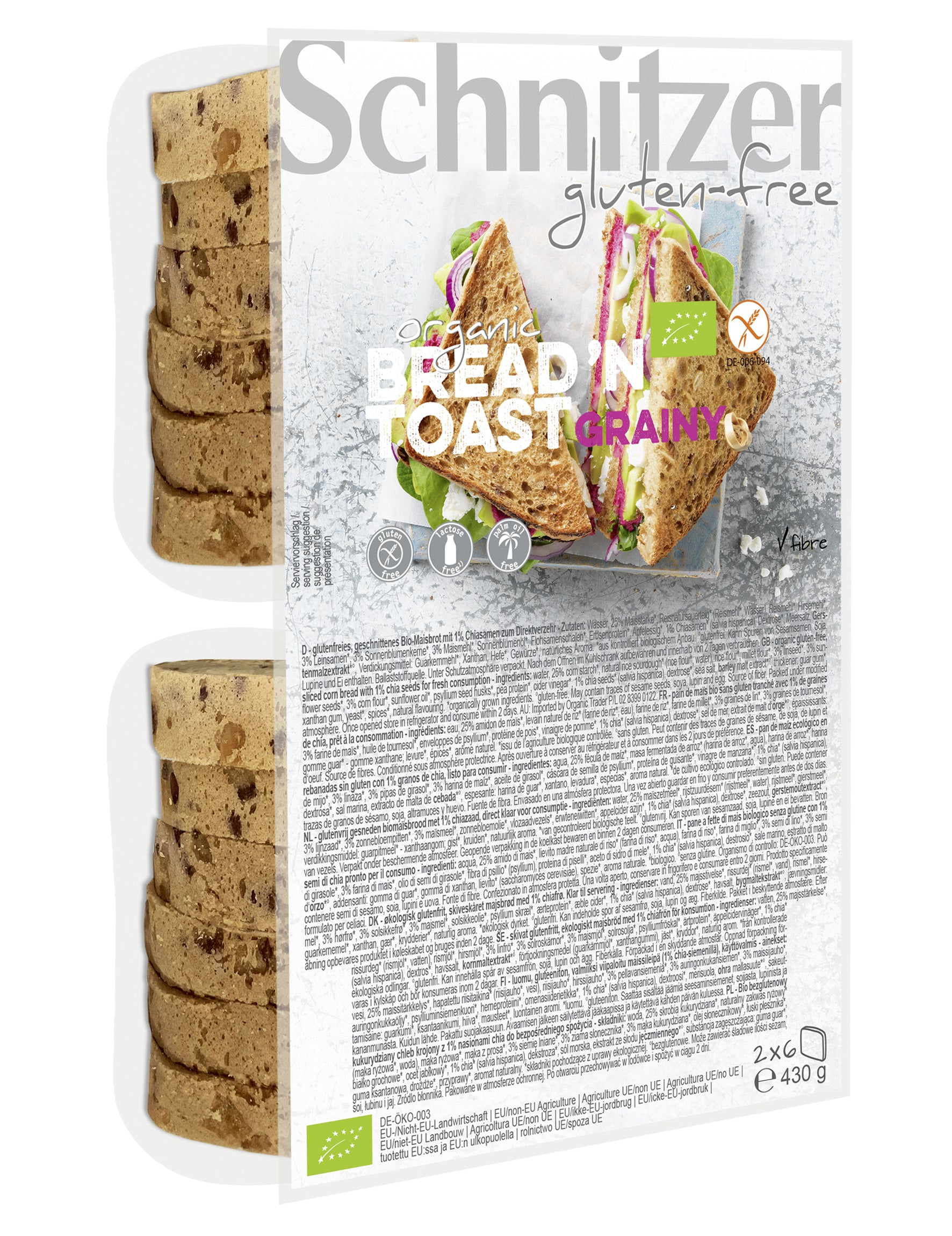 Schnitzer Maisbrot geschnitten – Bio, glutenfrei – 430 g