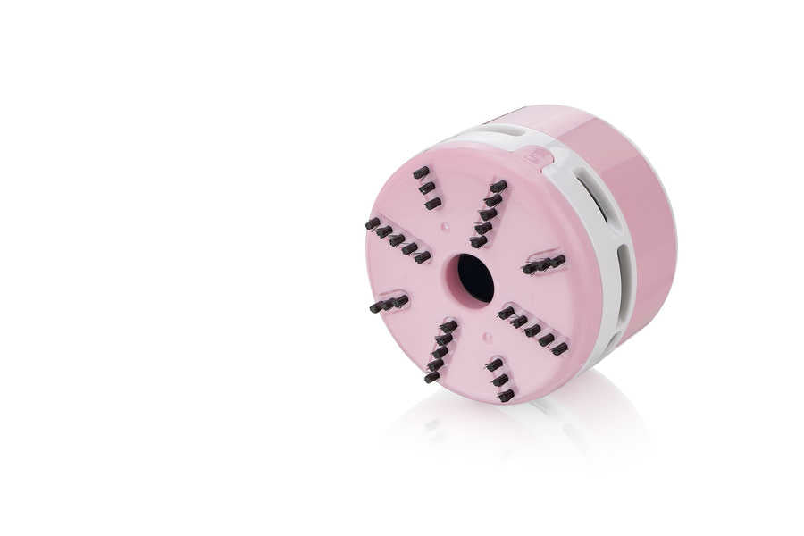 Peach Mini-Tischstaubsauger PA105 – Akku (2× AA), 80 mm × 65 mm, rosa
