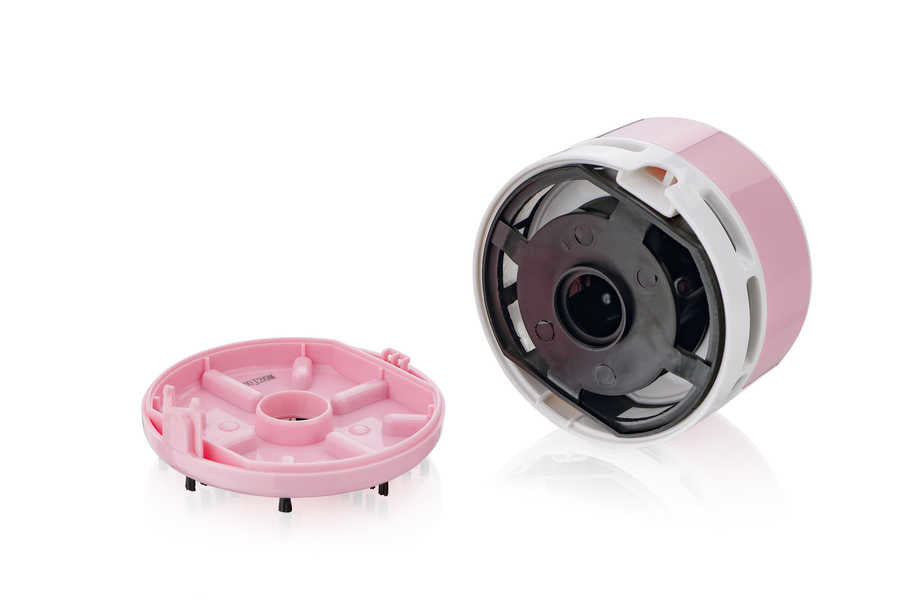 Peach Mini-Tischstaubsauger PA105 – Akku (2× AA), 80 mm × 65 mm, rosa