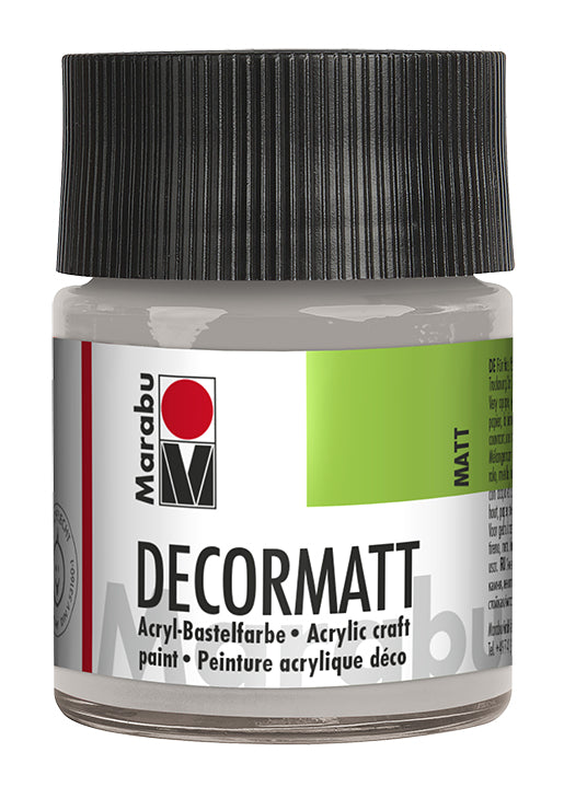 Marabu Decormatt – Acrylfarbe – Silber Metallic, Samtmatt, 50 ml