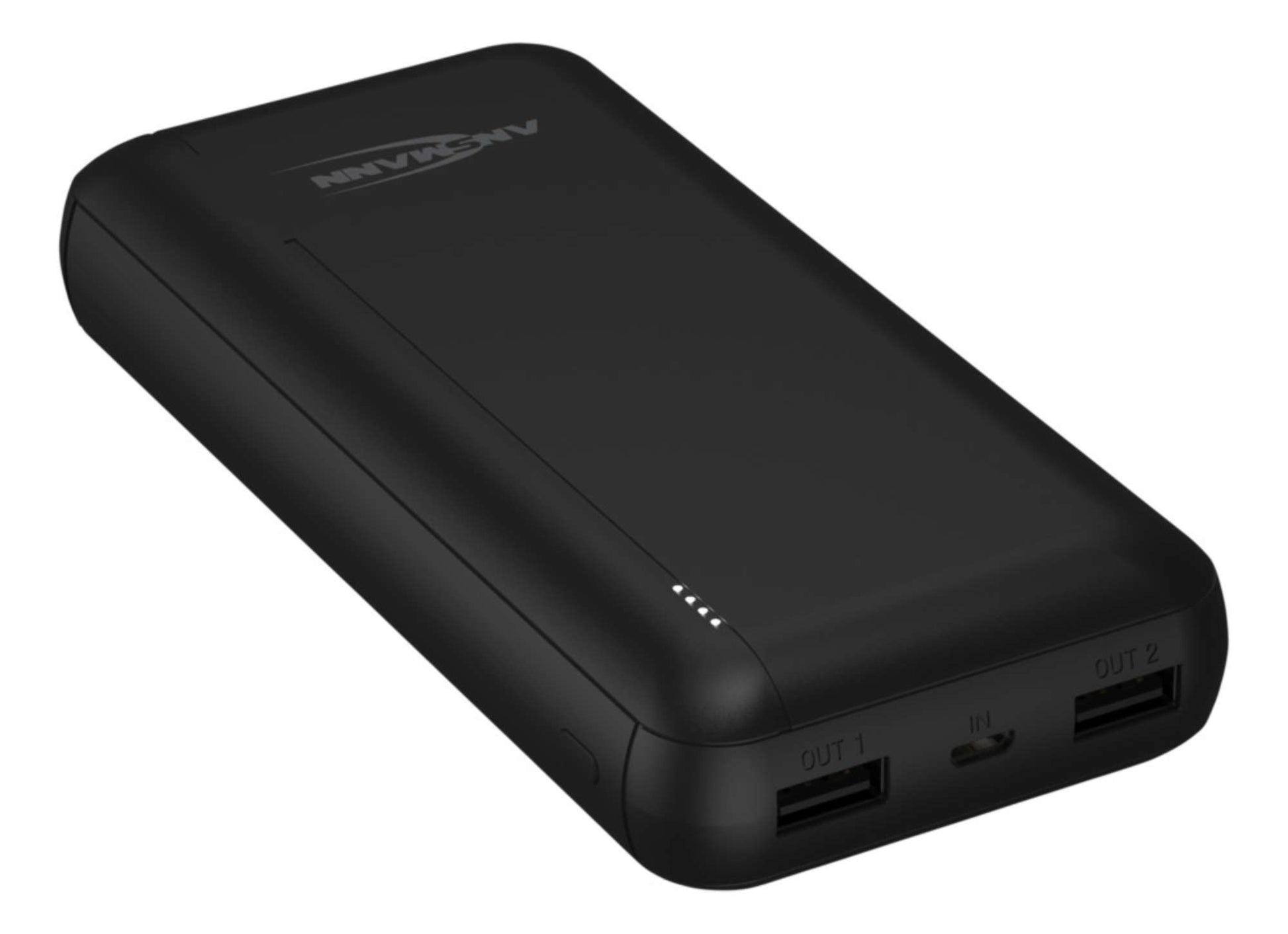Ansmann Powerbank 20000 mAh, PD 20 W, 2× USB-A, für Smartphones, Tablets, Schwarz