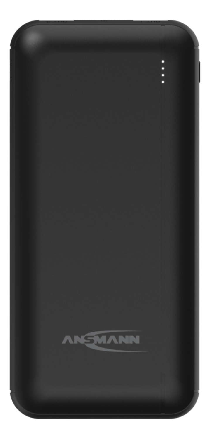 Ansmann Powerbank 20'000 mAh – 2× USB-A, schwarz