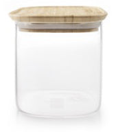 Ibili Vorratsdose 800 ml, Ø 11 × 11 cm, Glas/Bambus, Transparent