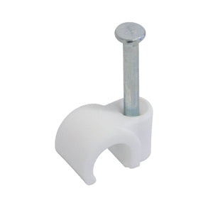 Steffen Kabelhalter mit Nagel, Ø bis 10 mm, 25er-Pack – weiss