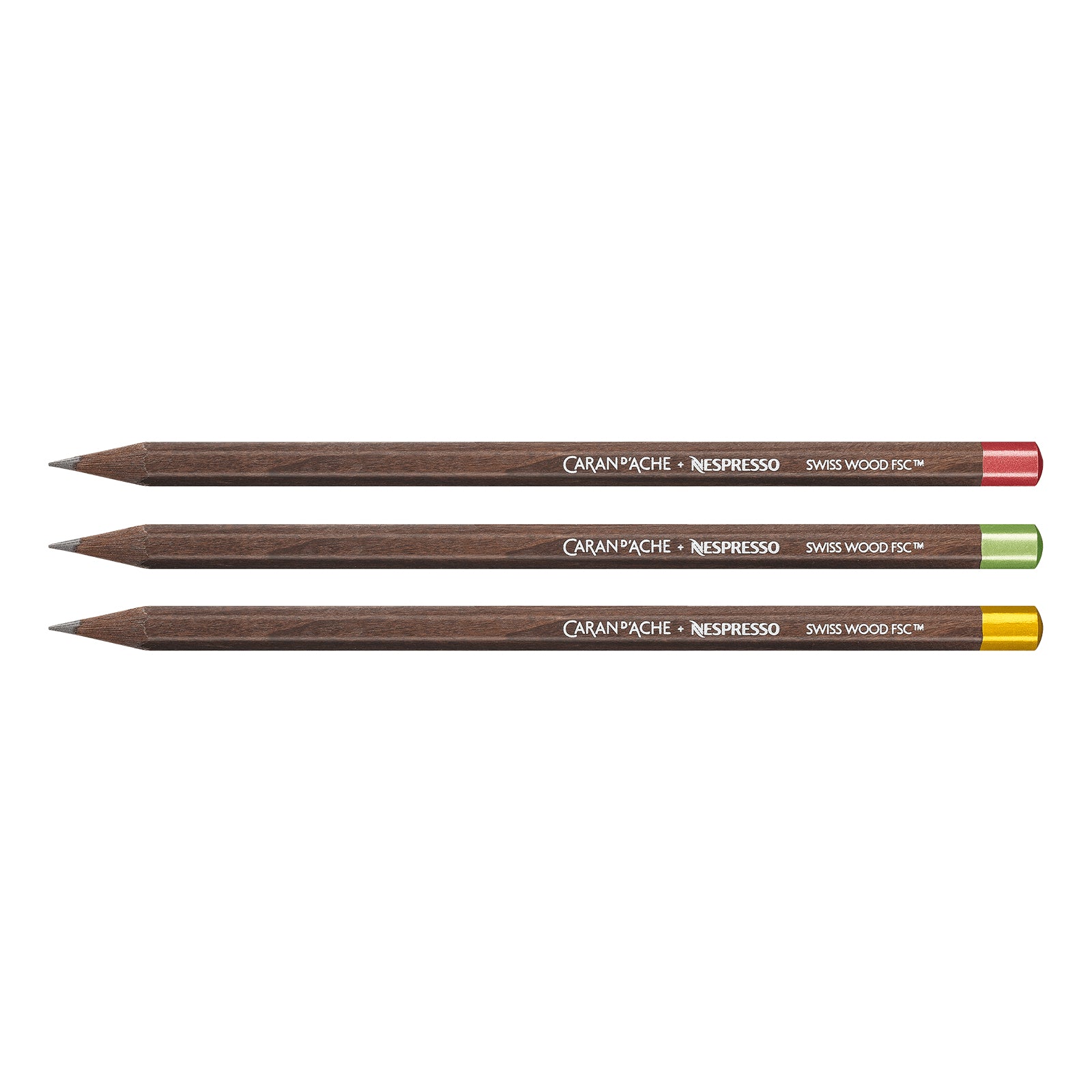 Caran d-Ache Caran d’Ache, Swiss Wood Nespresso Edition 4, Bleistift, 3B, Mine Ø 3 mm – 3er-Set