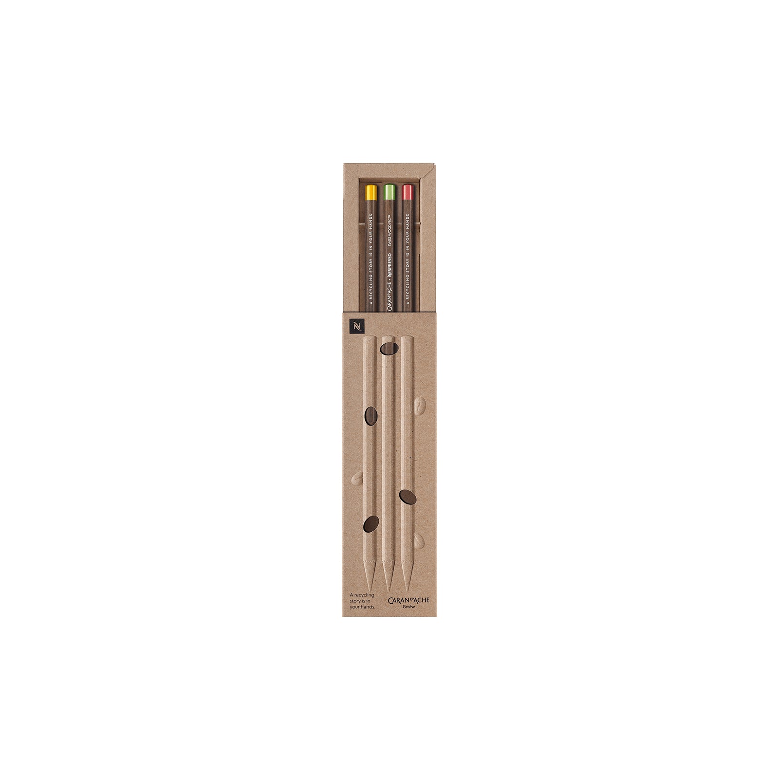 Caran d-Ache Caran d’Ache, Swiss Wood Nespresso Edition 4, Bleistift, 3B, Mine Ø 3 mm – 3er-Set