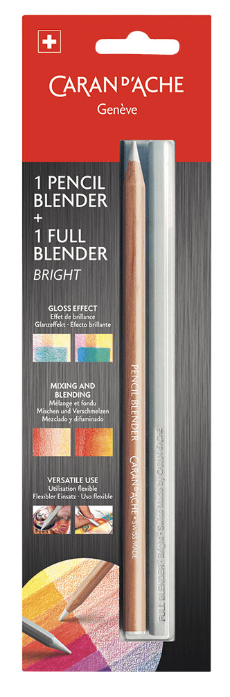 Caran d-Ache Caran d'Ache Blender – weiss, Holz, 2er-Pack, transparent, für Graphit-, Farb- und Wachspastellstifte