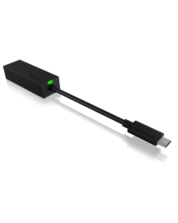 ICY BOX IB-LAN100 Netzwerkadapter USB-C zu RJ-45 – 1 Gbit/s, 0,085 m, USB 3.2 Gen 1, für Windows/Mac/ChromeOS