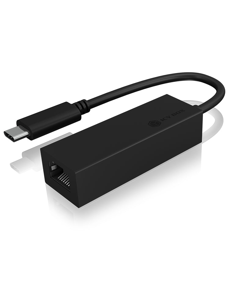 ICY BOX IB-LAN100 Netzwerkadapter USB-C zu RJ-45 – 1 Gbit/s, 0,085 m, USB 3.2 Gen 1, für Windows/Mac/ChromeOS