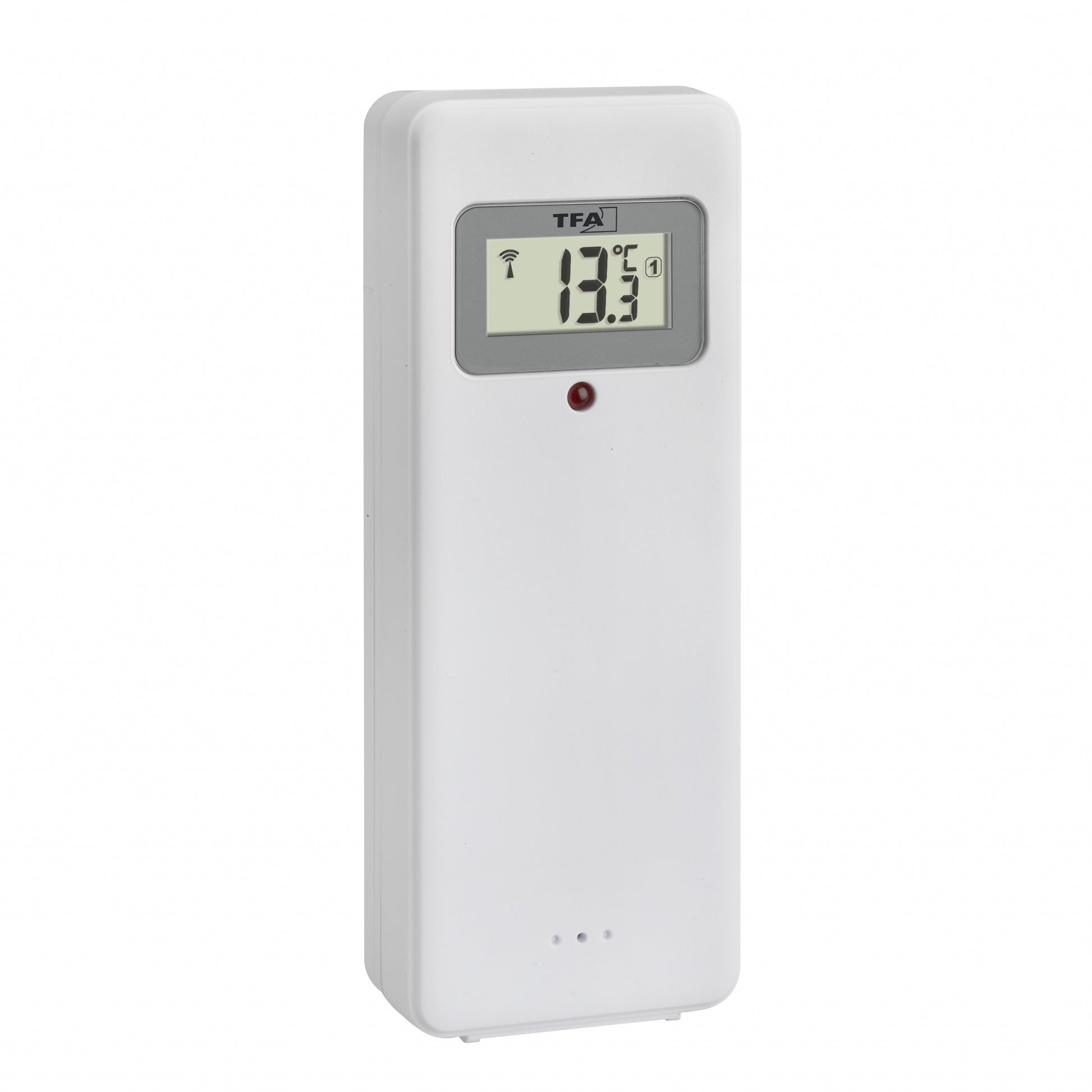 TFA-Dostmann TFA Dostmann Wanduhr – Digital, Funk, Thermometer, lautlos, 36 × 23,5 × 2,8 cm, schwarz, Kunststoff
