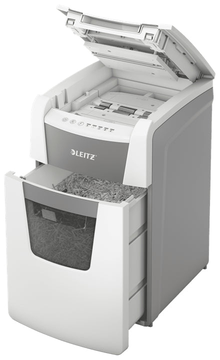 Leitz IQ AutoFeed 150 – Aktenvernichter mit Autofeed 150 Blatt, DIN P-4, Partikelschnitt 4 × 30 mm, 44 l