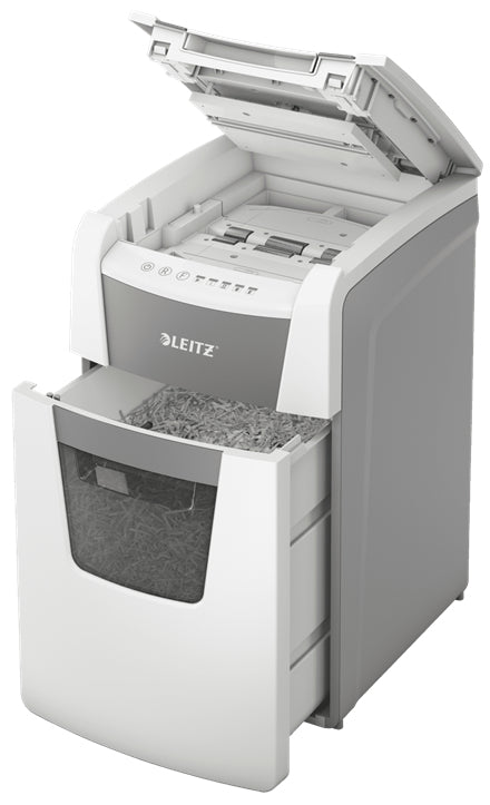 Leitz IQ AutoFeed OfficePro – Aktenvernichter mit Autofeed 150 Blatt, DIN P-5, Mikroschnitt 2 × 15 mm, 44 l
