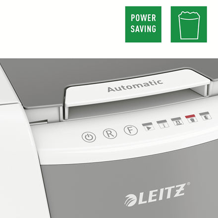 Leitz Aktenvernichter mit Autofeed 100 Blatt, DIN P-4, Partikelschnitt 4 × 30 mm, 8 Blatt, 34 l